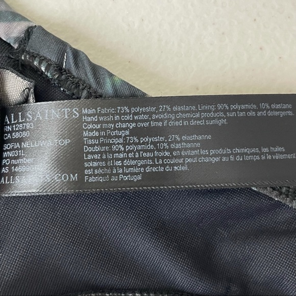 ALL SAINTS NWT SOFIA NELUWA BIKINI TOP STRAPLESS HALTER TOP SWIM - Picture 12 of 12